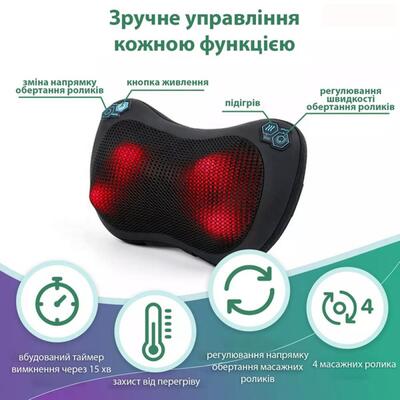 Подушка массажная Zabobon ZM-P002 роликовая