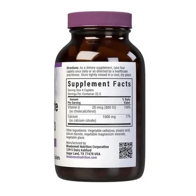 Кальцій цитрат + Вітамін D3 Bluebonnet Nutrition Calcium Citrate & Vitamin D3 каплети №90