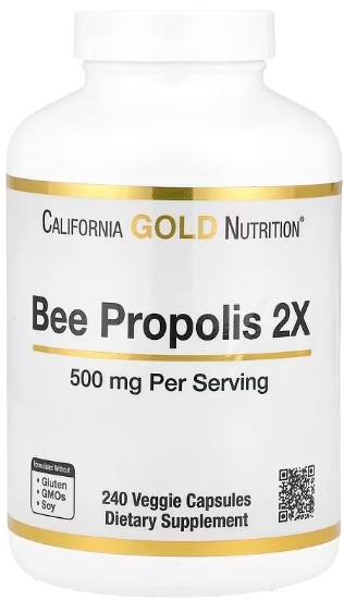 Пчелиный прополис 2X California Gold Nutrition Bee Propolis 500 мг, 240 капсул