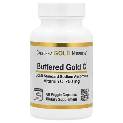 Вітамін С буферизований California Gold Nutrition Buffered Gold C 750 мг вег. капсули №60