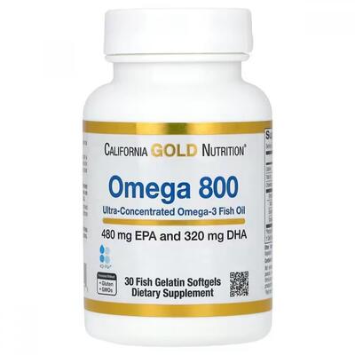 Омега 800 California Gold Nutrition Omega 800 1000 мг, 30 капсул