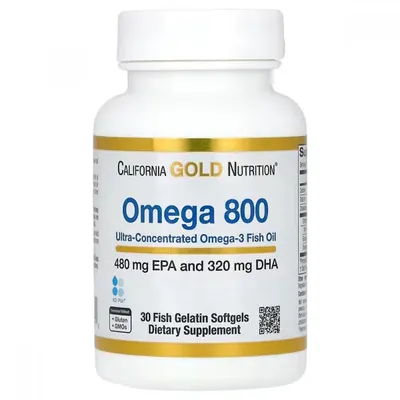 Омега California Gold Nutrition Omega 800 м'які капсули №30