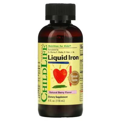 Железо жидкое ChildLife Liquid Iron для детей с натуральным ягодным вкусом, 118 мл