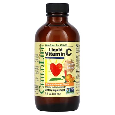 Витамин C жидкий ChildLife Liquid Vitamin C для детей с натуральным апельсиновым вкусом, 118,5 мл