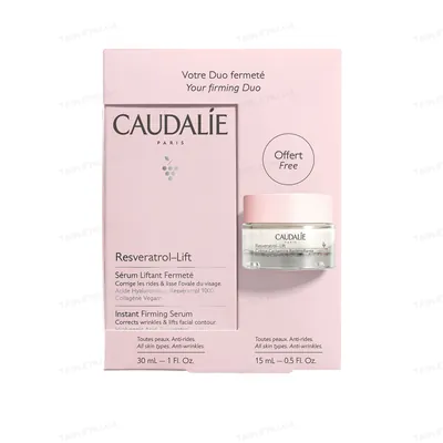 Набір Caudalie Resveratrol-Lift Duo Set 2022 (Сироватка для обличчя 30мл, Крем для обличчя 15мл)