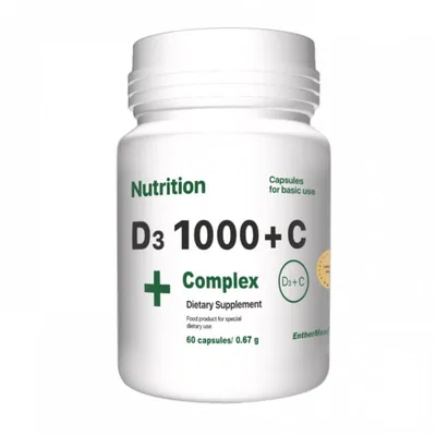 Вітамінний комплекс AB PRO EntherMeal D3 1000+C Complex+, 60 капсул