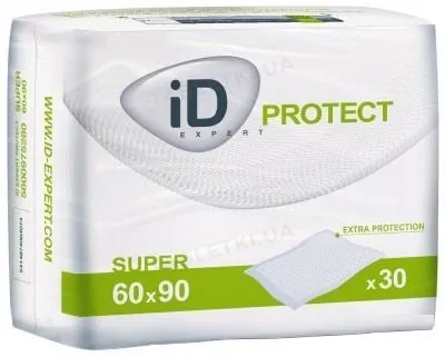 Пелюшки одноразові iD Expert Protect Super, 60 x 90 см, 30 шт