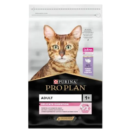 Корм сухий для дорослих котів Purina Pro Plan Delicate Turkey зі смаком індички, 14 кг
