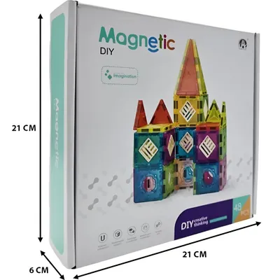 Конструктор магнітний Clever Magnetic DIY Будівельні блоки, різнобарвний, 48 деталей, 4+ років