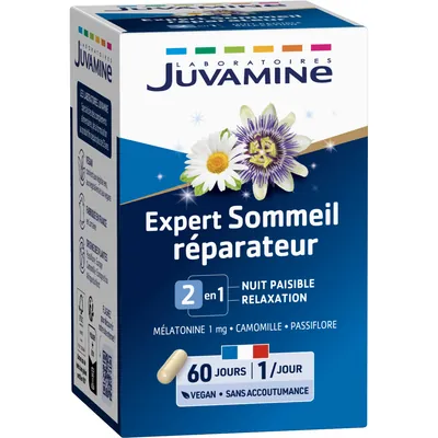 Дієтична добавка Juvamine Сон Мелатонін + пасифлора + ромашка капсули №60