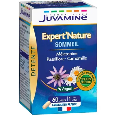 Мелатонін + пасифлора + ромашка Juvamine Expert Sommeil rеparateur з підсолоджувачем капсули №60