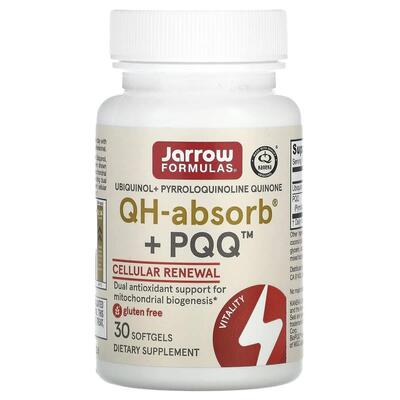 Убіхінол та пірролохінолінхінон Jarrow Formulas Ubiquinol QH + PQQ Absorb, 30 капсул