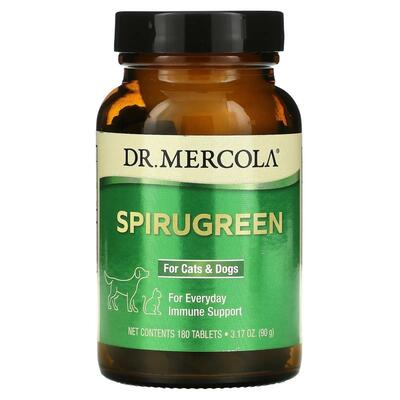 Добавка для імунітету для котів та собак Dr. Mercola SpiruGreen, 180 таблеток