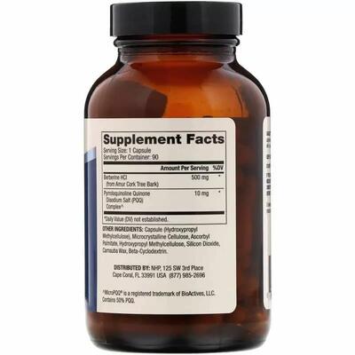 Берберин и MicroPQQ Dr. Mercola Berberine and MicroPQQ Advanced улучшенная формула, 90 капсул