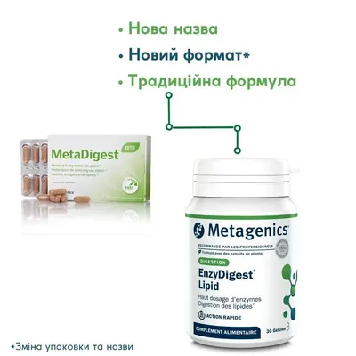 ЕнзіДайджест Ліпід (МетаДайджест Кето ) Metagenics EnziDigest Lipid (MetaDigest Keto) капсули №30