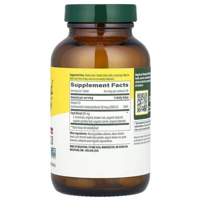 Витамин D3 2000 IU MegaFood, 90 таблеток