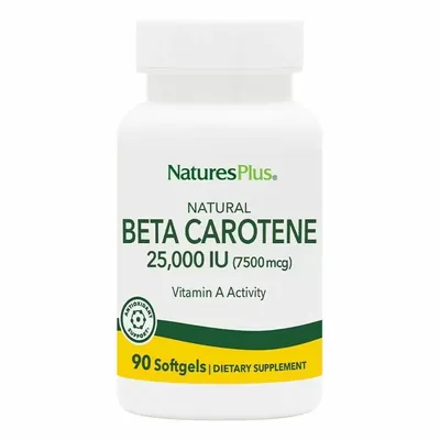 Бета-каротин Nature's Plus Natural Beta Carotene 25000 МО (7500 мкг), 90 капсул