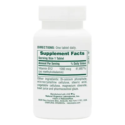 Вітамін B12 Nature's Plus Vitamin B12 1000 мкг, 90 таблеток