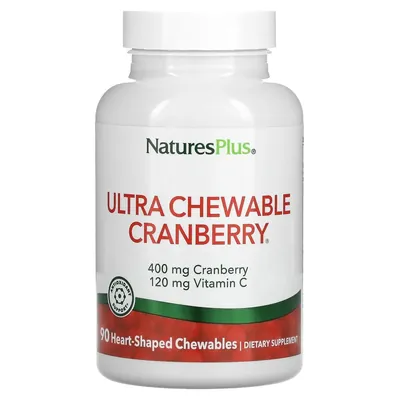 Журавлина з вітаміном C Nature's Plus Ultra Chewable Cranberry With Vitamin C журавлина-полуниця, 90 жувальних таблеток