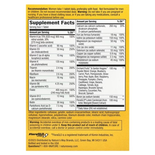 Мультивитамины Nature's Way Alive! Women's Complete Multivitamin для женщин, 50 таблеток