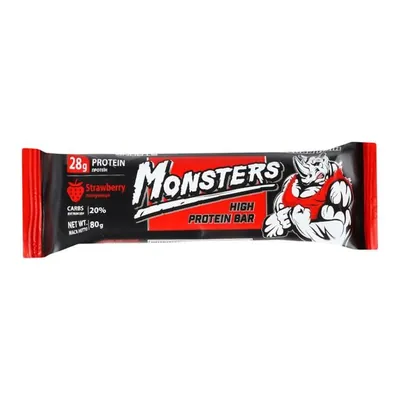 Батончик протеїновий Monsters High Protein Bar з полуницею, 80 г