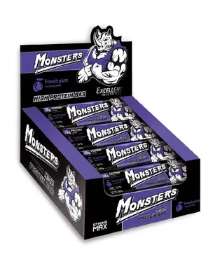 Батончик протеїновий Monsters High Protein Bar з чорносливом, 20 штук по 80 г