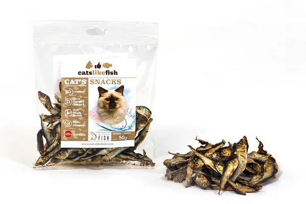 Ласощі для котів DogsLikeFish із цільної риби, шпроти по 50 г
