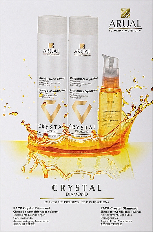Набор для восстановления волос Arual Crystal Diamond (шампунь 250 мл + кондиционер 250 мл + сыворотка 100 мл)