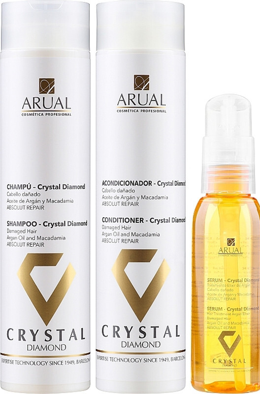 Набір для відновлення волосся Arual Crystal Diamond (шампунь 250 мл + кондиціонер 250 мл + сироватка 100 мл)