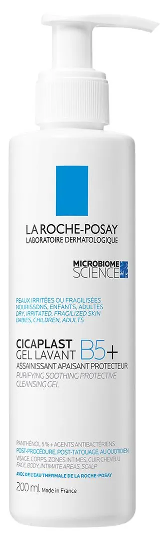 Гель очищувальний La Roche-Posay Cicaplast B5+ заспокійливий для шкіри обличчя та тіла немовлят, дітей та дорослих, 200 мл
