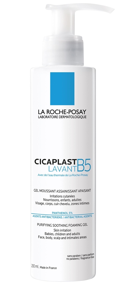 Гель очищающий La Roche-Posay Cicaplast B5 для успокоения кожи лица и тела младенцев, детей и взрослых, 200 мл