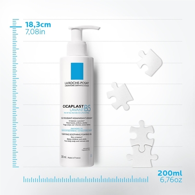 Гель очищающий La Roche-Posay Cicaplast B5 для успокоения кожи лица и тела младенцев, детей и взрослых, 200 мл