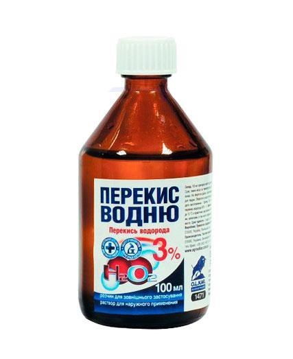 Перекись водорода 3% (ДЛЯ ЖИВОТНЫХ) раствор, 100 мл