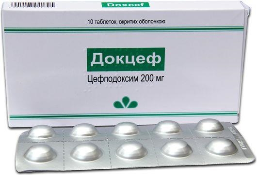 Докцеф таблетки, в/о по 200 мг №10