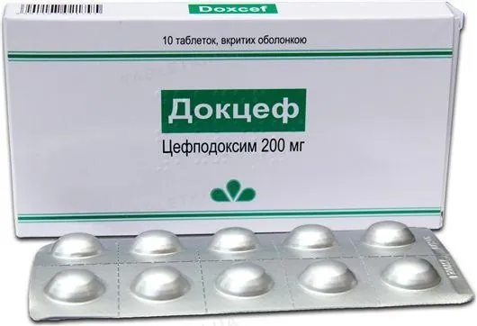 Докцеф таблетки, в/о по 200 мг №10