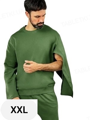 Свитшот адаптивный на липучках Plus Plus 31431328-5 цвет хаки, размер 2XL
