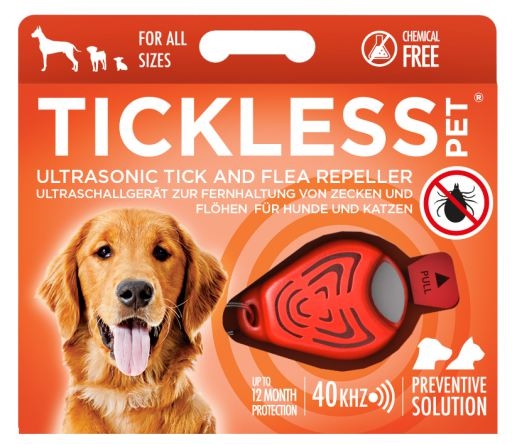 Ультразвуковой отпугиватель клещей и блох Tickless Pet оранжевый