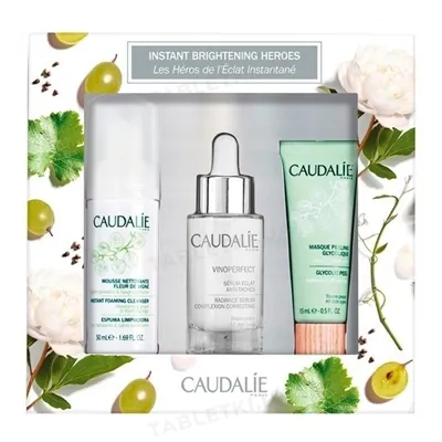 Набір Caudalie Vinoperfect Serum Set (Сироватка для обличчя 30 мл + Пінка для зняття макіяжу 50 мл + Маска-пілінг 15 мл)