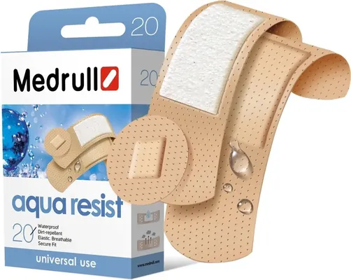 Пластир медичний Medrull Aqua Resist на полімерній основі, 20 штук