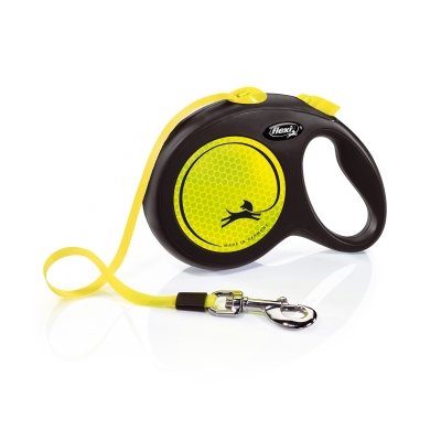 Поводок-рулетка Flexi New Neon L лента 5m/50кг желтый 31711
