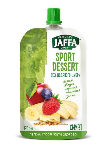 Смузі фруктове Jaffa банан, яблуко, чорниця, полуниця, злаки, 120 г