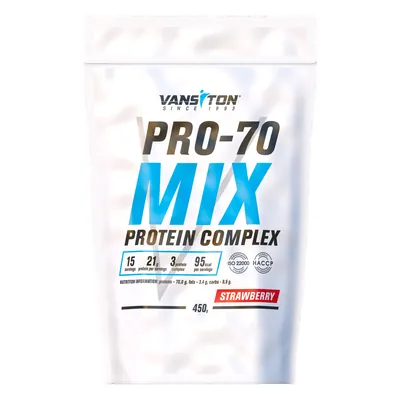 Протеїн комплексний Vansiton Pro-70 Mix Protein Complex, полуниця, 450 г