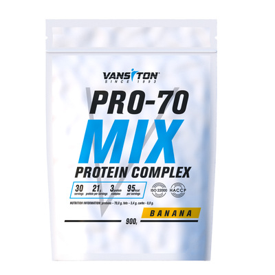 Протеїн Vansiton Mega Protein Pro-70 (Мега протеїн Про-70), банан, 900 г