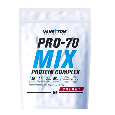 Протеїн комплексний Vansiton Pro-70 Mix Protein Complex, вишня, 900 г