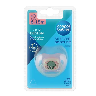 Пустушка силіконова Canpol Babies Love&Sea кругла 34/901_pin, 6-18 місяців, рожева, 1 шт