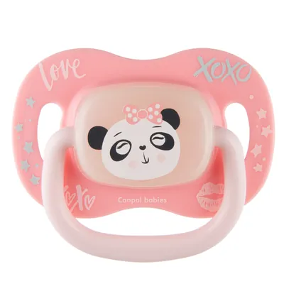 Пустушка силіконова Canpol Babies Exotic Animals кругла панда 34/933_panda, 0-6 місяців, 1 шт