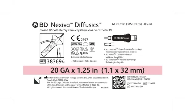 Катетер внутрішньовенний BD Nexiva Diffusics закритого типу 20 G 1.25IN 1.1 x 32 мм