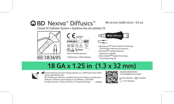Катетер внутрішньовенний BD Nexiva Diffusics закритого типу 18 G 1.25IN 1.3 x 32 мм