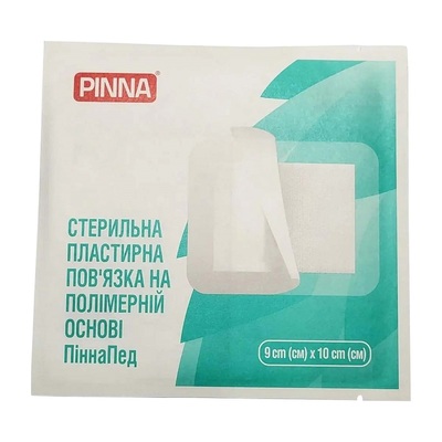 Повязка пластырная PinnaPad 10 см х 9 см на полимерной основе стерильная, 1 штука