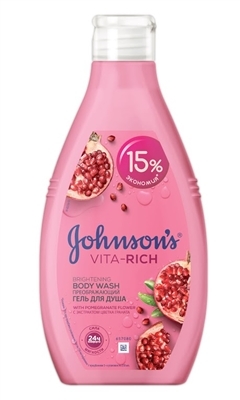 Гель для душа Johnson's Body Care Vita-Rich преображающий с экстрактом цветка граната, 750 мл
